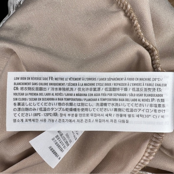 LARGE HOLLISTER BEIGE VELVET BLOUSE OFF SHOULDER PEASANT BOHO STRETCH NEUTRAL - Picture 10 of 10